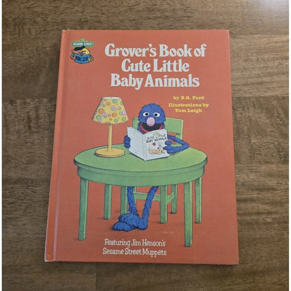 1980 Vintage‎ Book Sesame Street Grover's Book Of Cute Little Baby Animals